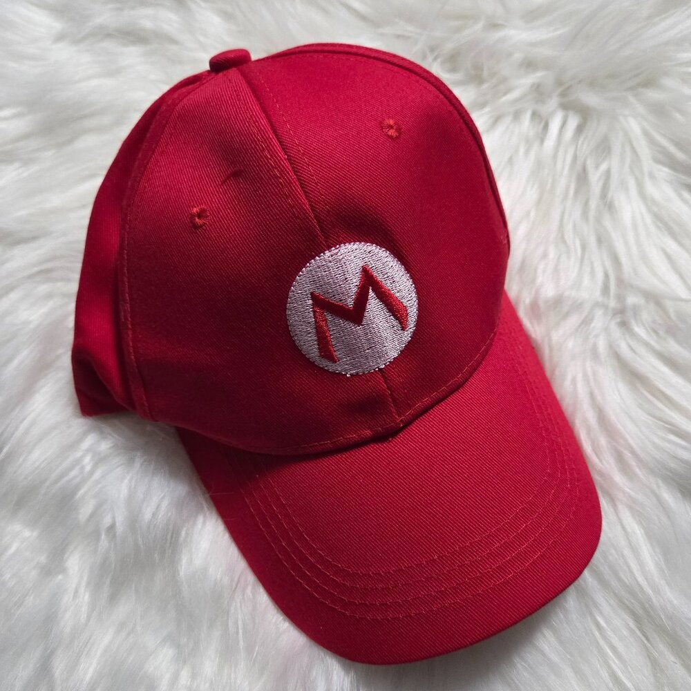 "M" Initial Red Baseball Cap